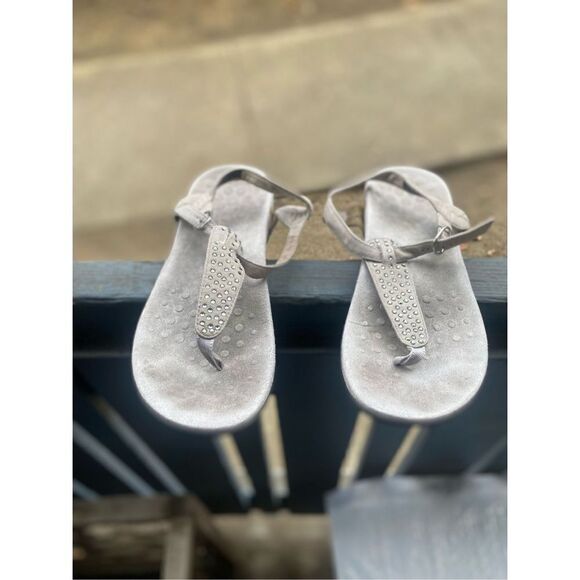 Vionic Women’s Orthaheel TULA Nubuck Embellished T-Strap Sandals Sz 10 - Picture 8 of 10